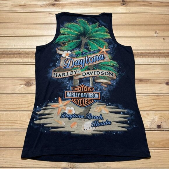 Harley Davidson Daytona Beach Florida Bruce Rossmeyer Tropical Tank Top Small - Picture 1 of 8